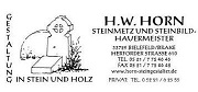 H.W. Horn - Steinmetz und Steinbildhauermeister